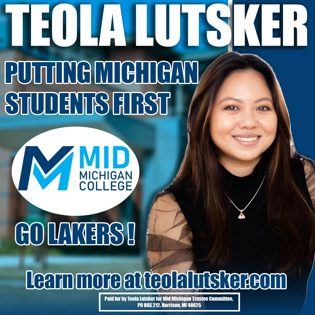 Teola Lutsker for Mid Michigan College Board of Trustees 2026 campaign graphic